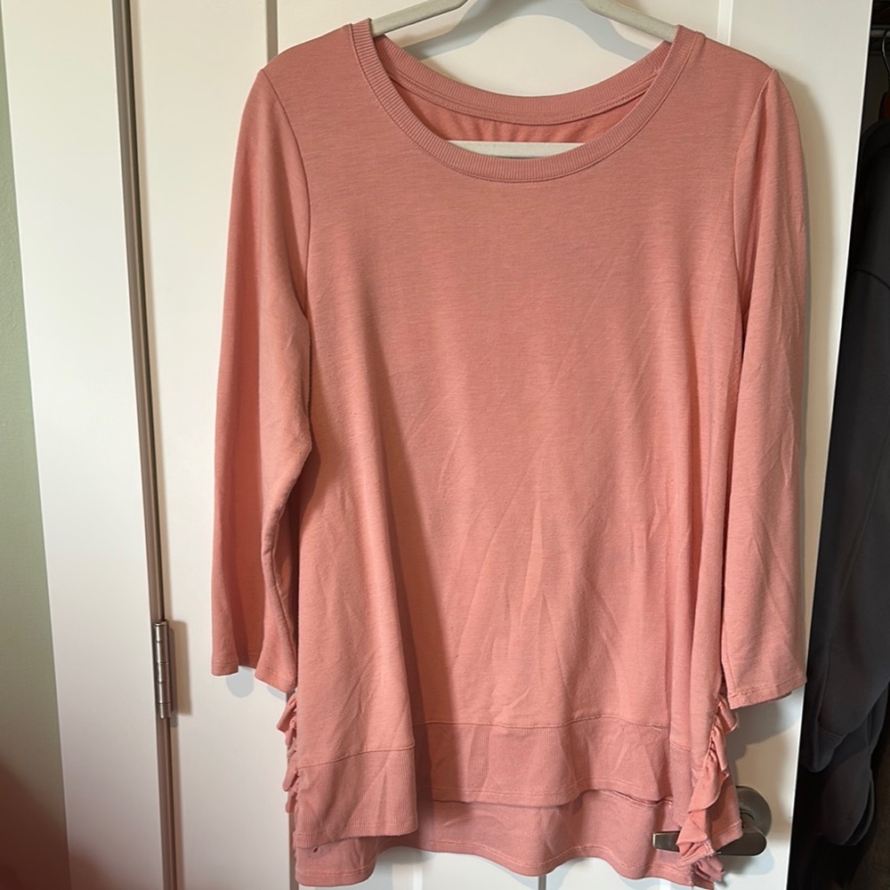 Cupio Relaxed Pink Asymmetrical Blouse